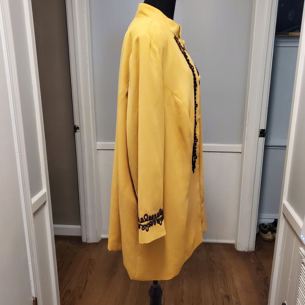 Allison Woods Vintage Women's Size 22W Gold Jacket Mandarin Collar Long Sleeve - Picture 4 of 13